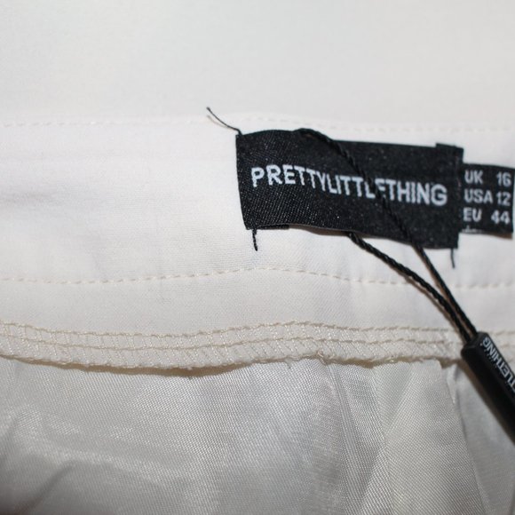 Pretty Little Thing Cream Tailored Trousers Size 12 NWT - Picture 11 of 15
